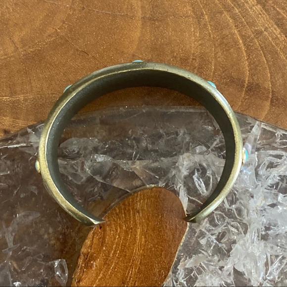 Isabel Marant Brass Stone Bangle Cuff Bracelet - Picture 4 of 5